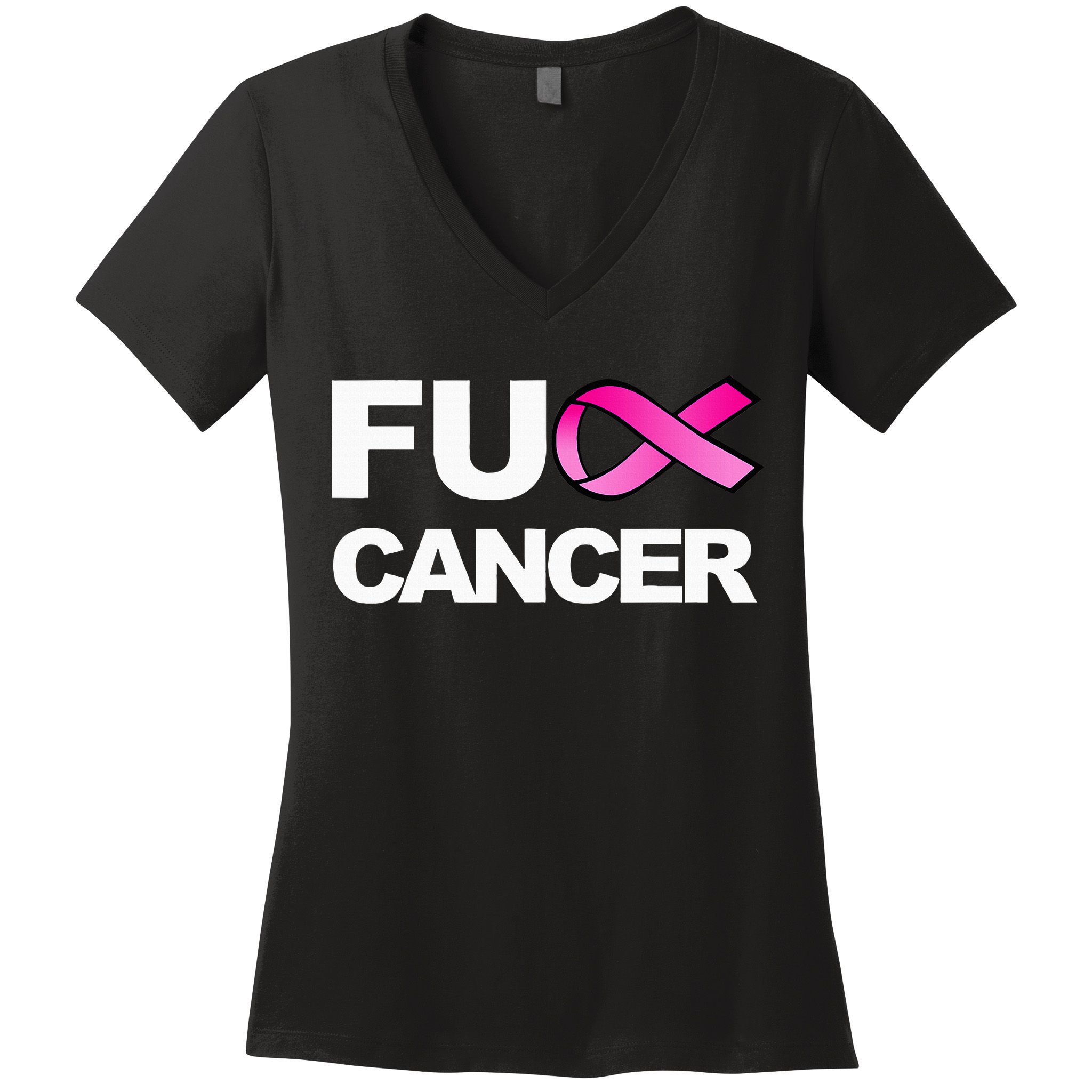 Fuck Cancer For Breast Cancer Awareness Women's V-Neck T-Shirt