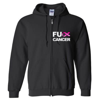 Fuck Cancer For Breast Cancer Awareness Full Zip Hoodie