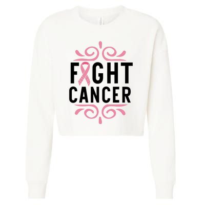 Fight Cancer Cropped Pullover Crew