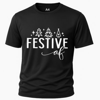 Funny Christmas Festive Af Cooling Performance Crew T-Shirt