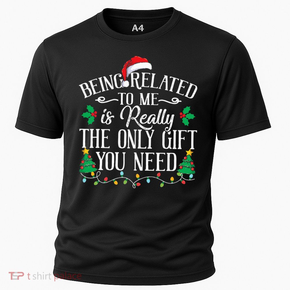 Funny Christmas Family Being Related To Me Is Gift You Need Cooling Performance Crew T-Shirt