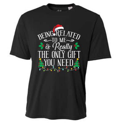 Funny Christmas Family Being Related To Me Is Gift You Need Cooling Performance Crew T-Shirt