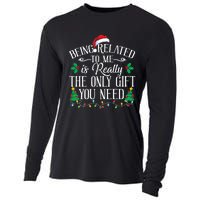 Funny Christmas Family Being Related To Me Is Gift You Need Cooling Performance Long Sleeve Crew