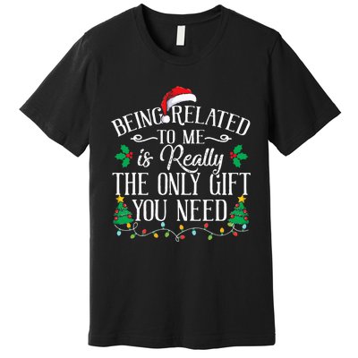 Funny Christmas Family Being Related To Me Is Gift You Need Premium T-Shirt