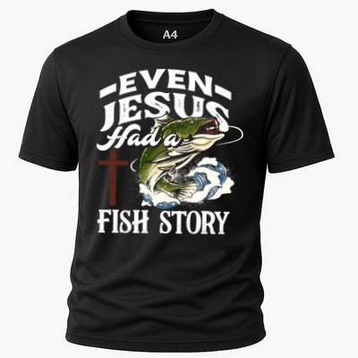 Funny Christian Fisherman Even Jesus Had A Fish Story Cooling Performance Crew T-Shirt