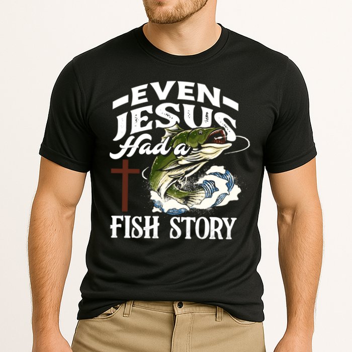 Funny Christian Fisherman Even Jesus Had A Fish Story Cooling Performance Crew T-Shirt