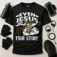 Funny Christian Fisherman Even Jesus Had A Fish Story Cooling Performance Crew T-Shirt