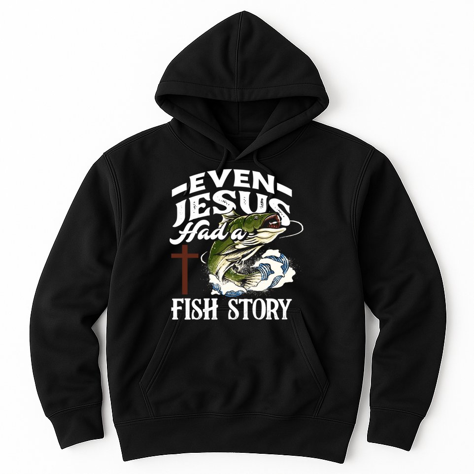 Funny Christian Fisherman Even Jesus Had A Fish Story Hoodie