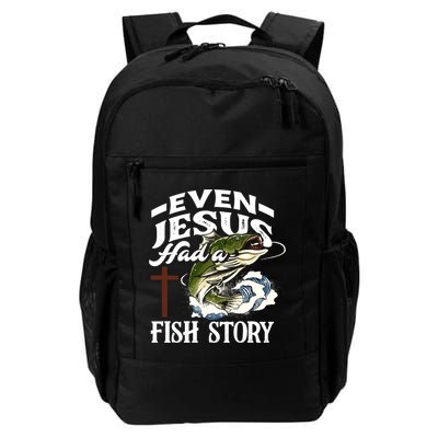 Funny Christian Fisherman Even Jesus Had A Fish Story Backpack