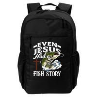 Funny Christian Fisherman Even Jesus Had A Fish Story Backpack