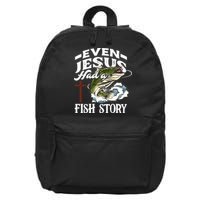 Funny Christian Fisherman Even Jesus Had A Fish Story 16 in Basic Backpack