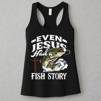 Funny Christian Fisherman Even Jesus Had A Fish Story Womens Tank Top