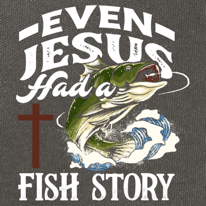 Funny Christian Fisherman Even Jesus Had A Fish Story Cotton Canvas Backpack