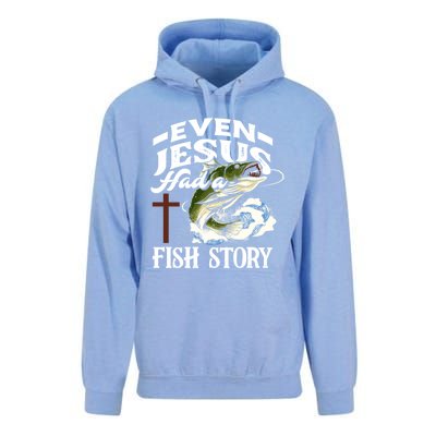 Funny Christian Fisherman Even Jesus Had A Fish Story Unisex Surf Hoodie