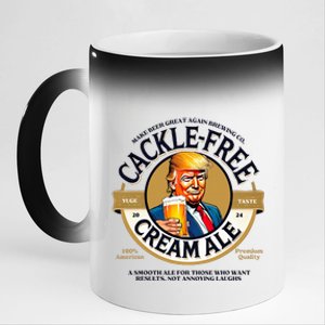 Funny Cackle Free Cream Ale Beer Pun For Trump Support 11oz Black Color Changing Mug