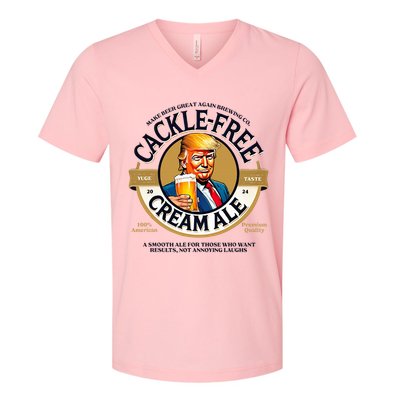 Funny Cackle Free Cream Ale Beer Pun For Trump Support V-Neck T-Shirt