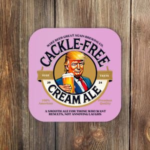 Funny Cackle Free Cream Ale Beer Pun For Trump Support Coaster