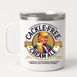 Funny Cackle Free Cream Ale Beer Pun For Trump Support 12 oz Stainless Steel Tumbler Cup