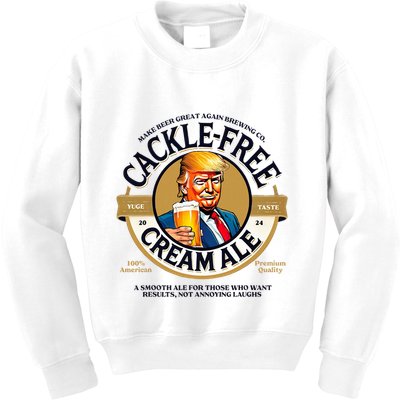 Funny Cackle Free Cream Ale Beer Pun For Trump Support Kids Sweatshirt