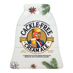 Funny Cackle Free Cream Ale Beer Pun For Trump Support Ceramic Bell Ornament