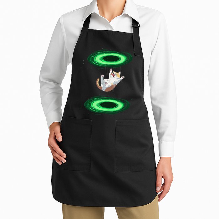Funny Cat Falls Through Portal For Kitten And Cats Lovers Apron