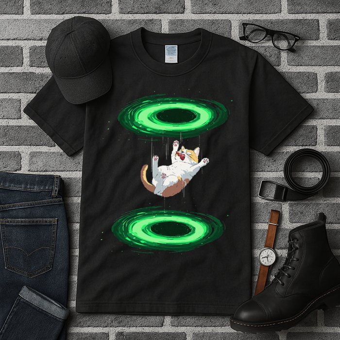 Funny Cat Falls Through Portal For Kitten And Cats Lovers Tall T-Shirt