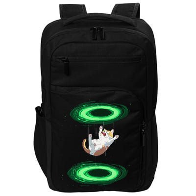 Funny Cat Falls Through Portal For Kitten And Cats Lovers Impact Tech Backpack