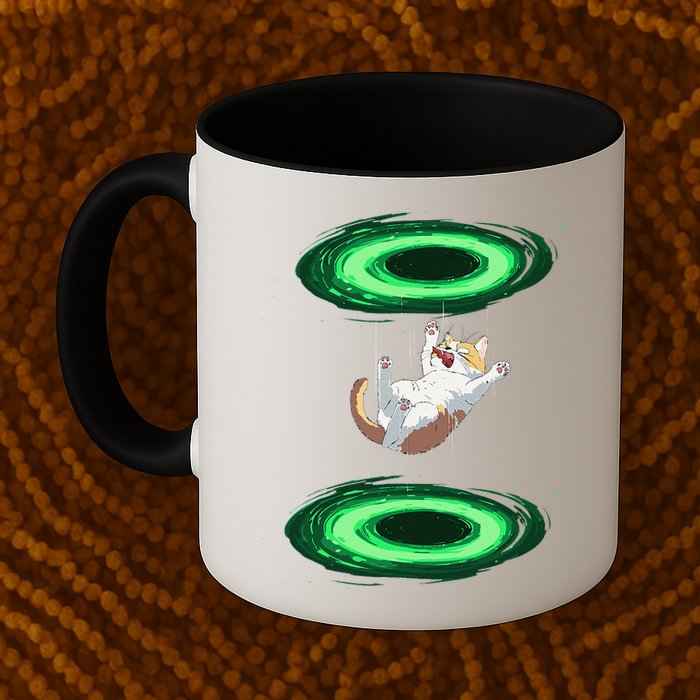 Funny Cat Falls Through Portal For Kitten And Cats Lovers Mug