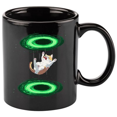 Funny Cat Falls Through Portal For Kitten And Cats Lovers 11oz C Handle Ceramic Mug