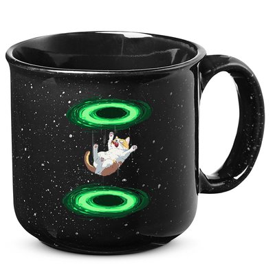Funny Cat Falls Through Portal For Kitten And Cats Lovers 15oz Campfire Ceramic Mug