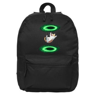 Funny Cat Falls Through Portal For Kitten And Cats Lovers 16 in Basic Backpack