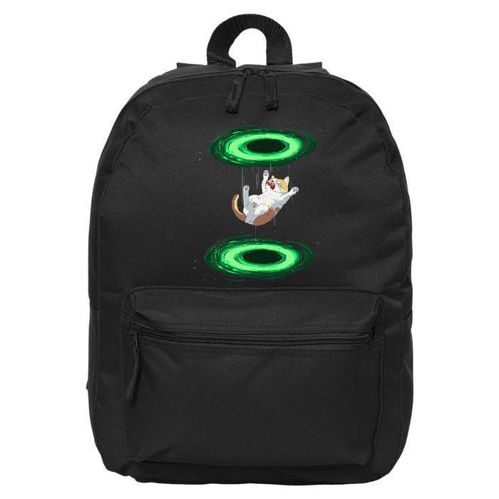 Funny Cat Falls Through Portal For Kitten And Cats Lovers 16 in Basic Backpack