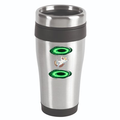 Funny Cat Falls Through Portal For Kitten And Cats Lovers 16oz Travel Tumbler