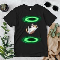 Funny Cat Falls Through Portal For Kitten And Cats Lovers Premium T-Shirt