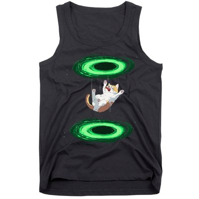 Funny Cat Falls Through Portal For Kitten And Cats Lovers Tank Top