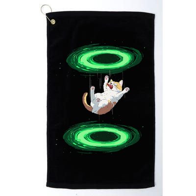 Funny Cat Falls Through Portal For Kitten And Cats Lovers Golf Towel