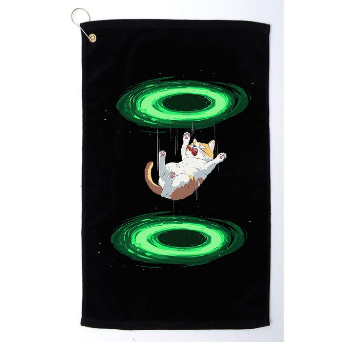 Funny Cat Falls Through Portal For Kitten And Cats Lovers Golf Towel