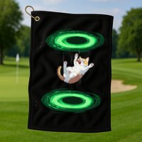 Funny Cat Falls Through Portal For Kitten And Cats Lovers Golf Towel