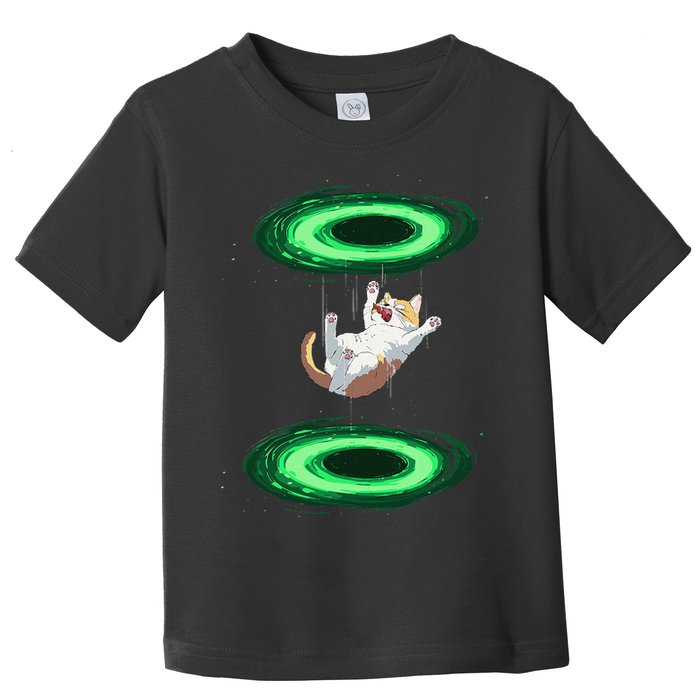 Funny Cat Falls Through Portal For Kitten And Cats Lovers Toddler T-Shirt