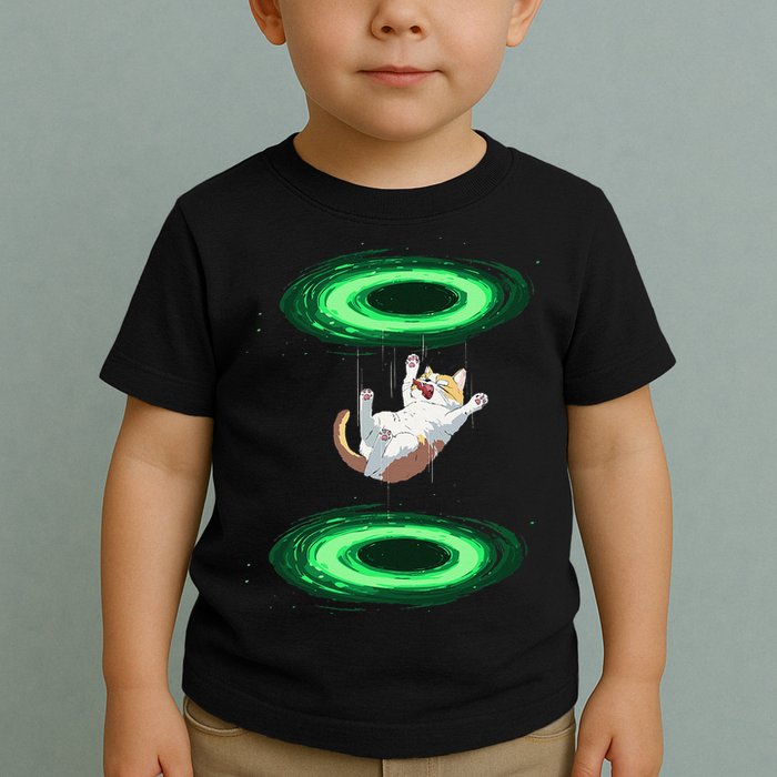 Funny Cat Falls Through Portal For Kitten And Cats Lovers Toddler T-Shirt