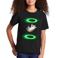Funny Cat Falls Through Portal For Kitten And Cats Lovers Kids T-Shirt
