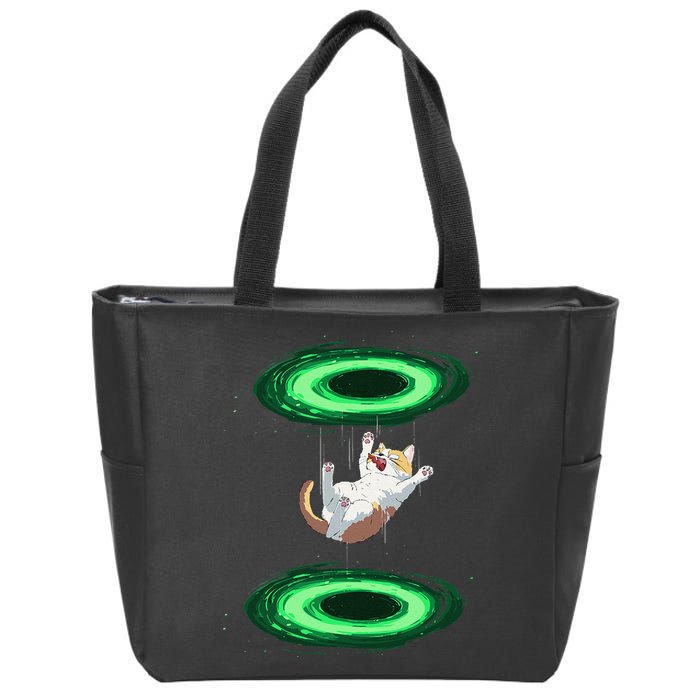 Funny Cat Falls Through Portal For Kitten And Cats Lovers Zip Tote Bag