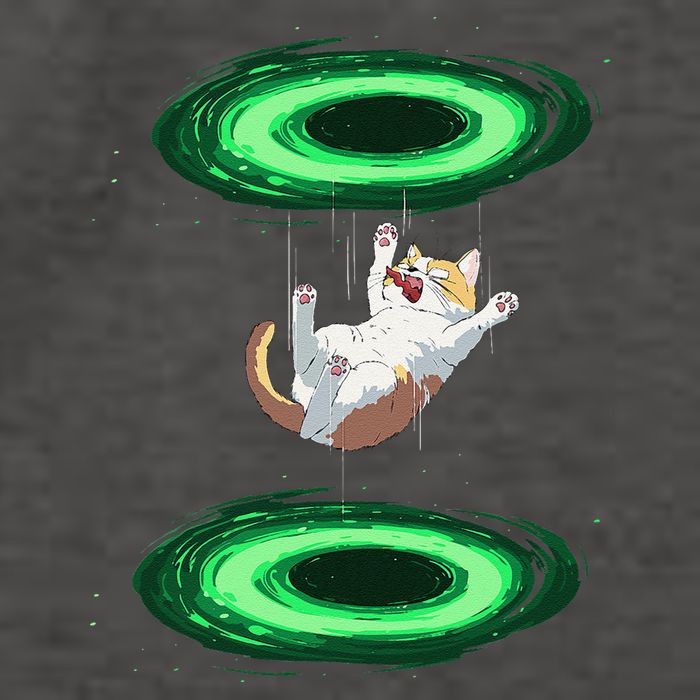 Funny Cat Falls Through Portal For Kitten And Cats Lovers Vector Backpack