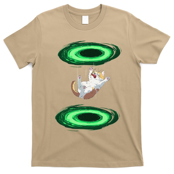 Funny Cat Falls Through Portal For Kitten And Cats Lovers T-Shirt
