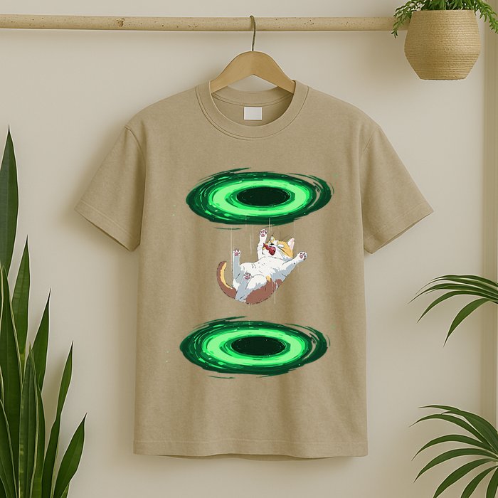 Funny Cat Falls Through Portal For Kitten And Cats Lovers T-Shirt