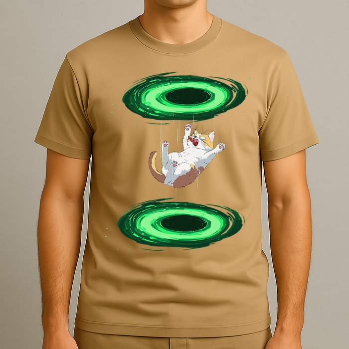 Funny Cat Falls Through Portal For Kitten And Cats Lovers T-Shirt