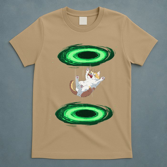 Funny Cat Falls Through Portal For Kitten And Cats Lovers T-Shirt