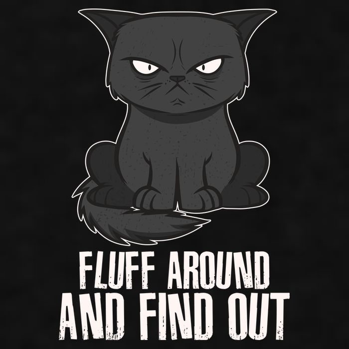 Funny Cat Fluff Around And Find Out Ladies PosiCharge Tri-Blend Wicking Tank
