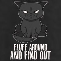 Funny Cat Fluff Around And Find Out 7 Panel Mesh Trucker Snapback Hat