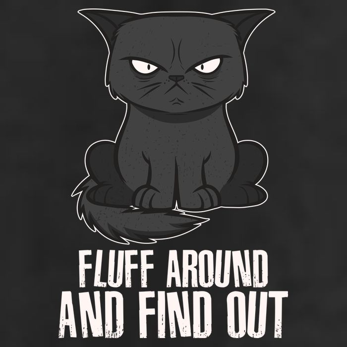Funny Cat Fluff Around And Find Out 7 Panel Mesh Trucker Snapback Hat
